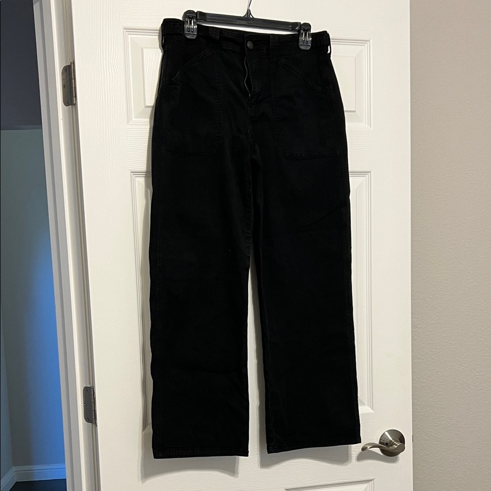 American Eagle Stovepipe Black Wide-Leg Pants